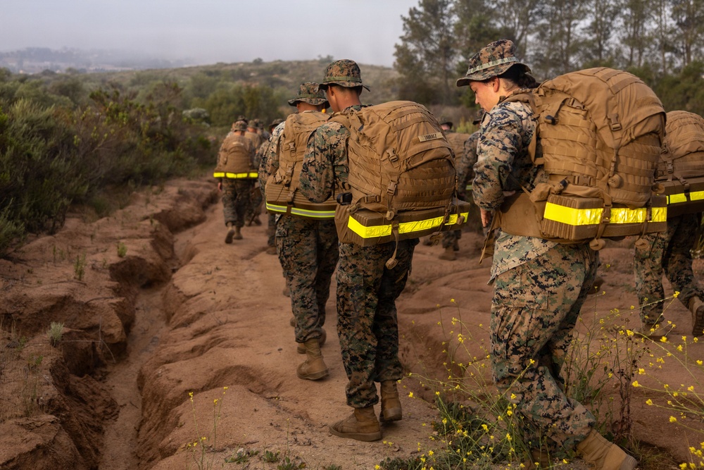 CLR-1 Marines and Sailors Participate in Sustainment Hike
