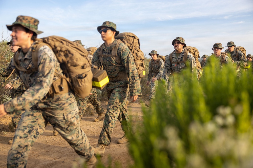 CLR-1 Marines and Sailors Participate in Sustainment Hike