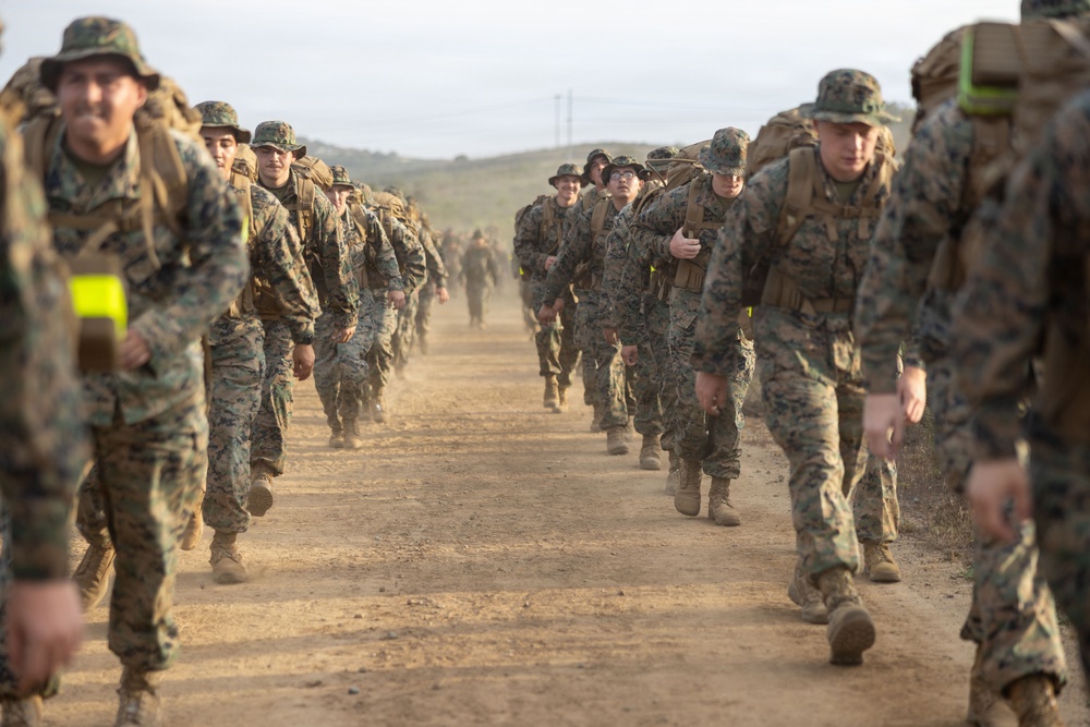 CLR-1 Marines and Sailors Participate in Sustainment Hike