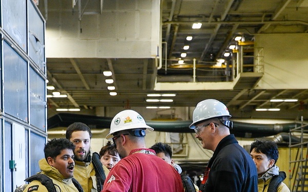 USS Ronald Reagan (CVN 76) Sailors Conduct 8010 Firefighting Drill