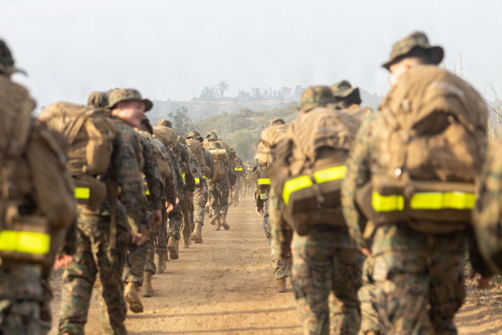 CLR-1 Marines and Sailors Participate in Sustainment Hike