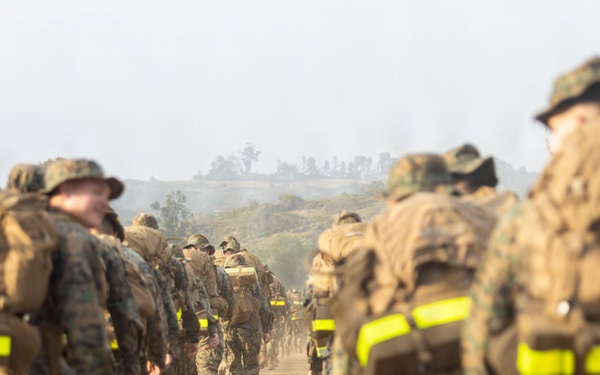 CLR-1 Marines and Sailors Participate in Sustainment Hike