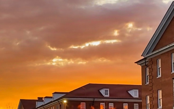 Sunrise sets building ablaze?