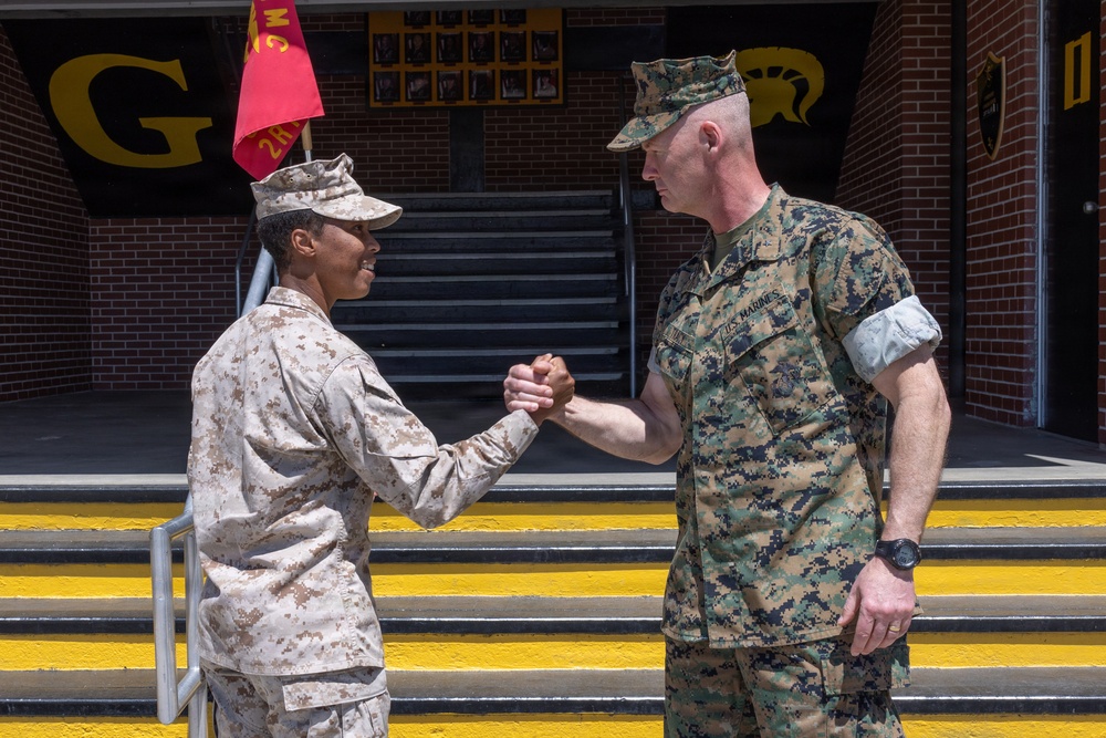 Brigadier General Tracy Visits MCRD Parris Island