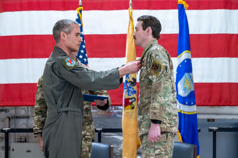 Staff Sgt. Justin Kahill receives the Purple Heart