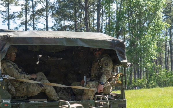 101st Airborne Division artillery Soldiers displace with Air Ball air defense asset during JRTC rotation at Fort Polk
