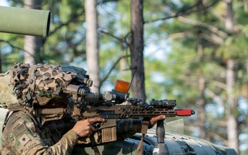 101st Airborne Division Soldier pulls security during JRTC