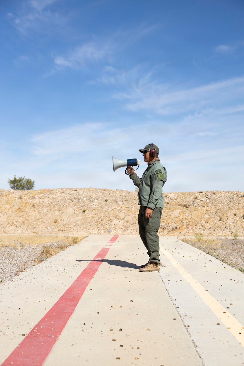 U.S. Marines at MCLB Barstow participate in pistol qualification
