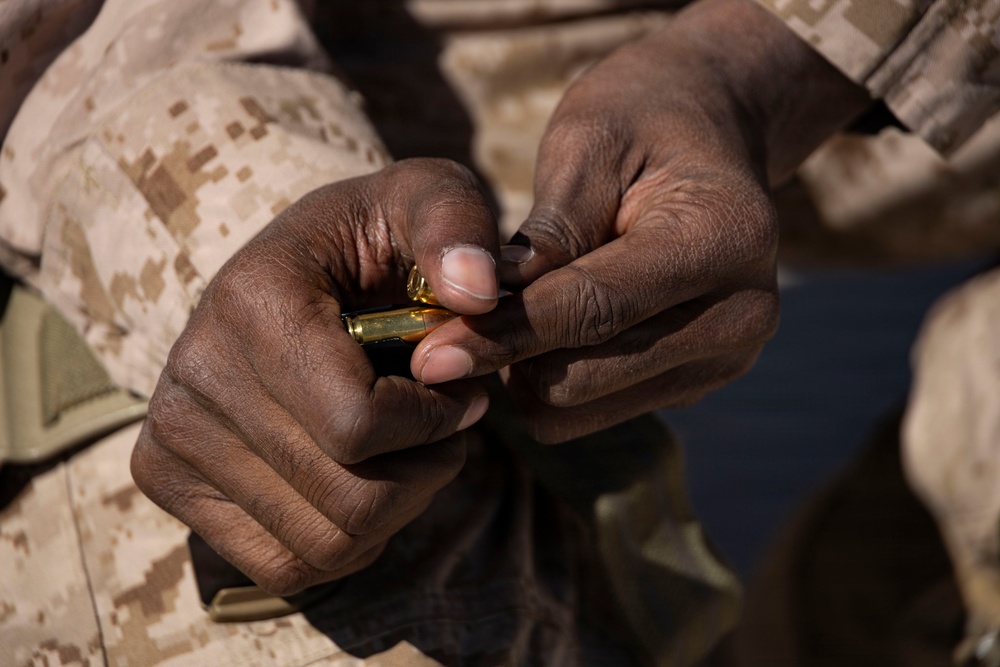 U.S. Marines at MCLB Barstow participate in pistol qualification