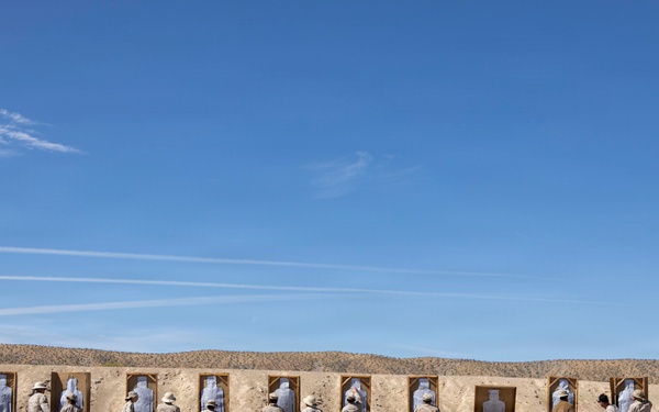 U.S. Marines at MCLB Barstow participate in pistol qualification