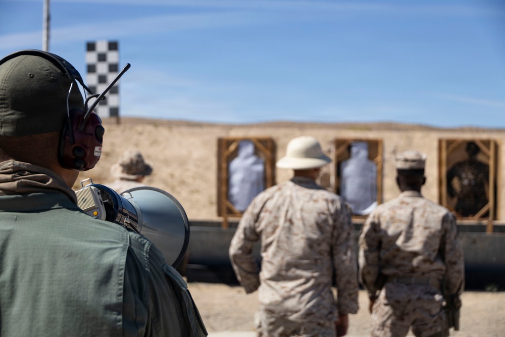 U.S. Marines at MCLB Barstow participate in pistol qualification