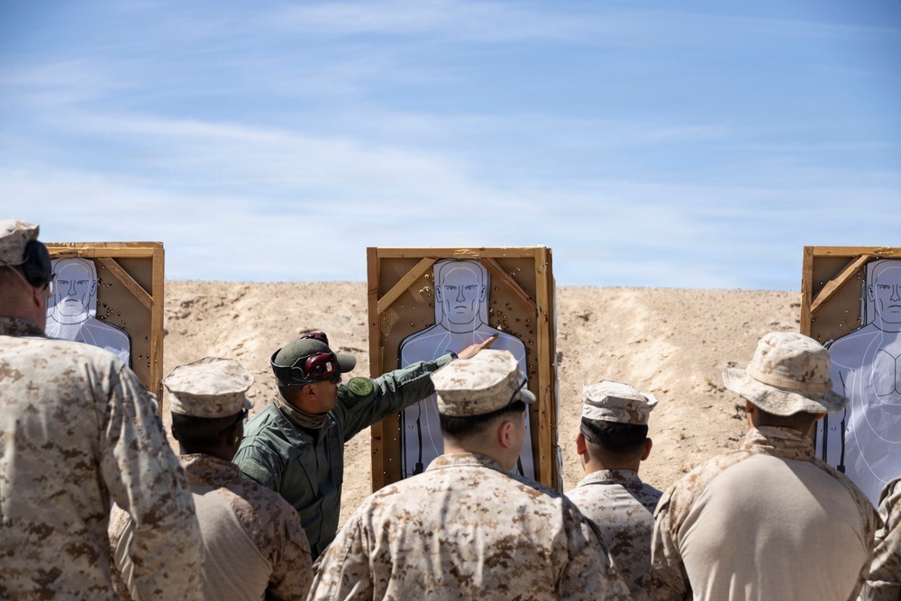 U.S. Marines at MCLB Barstow participate in pistol qualification