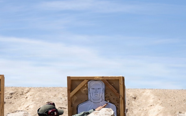 U.S. Marines at MCLB Barstow participate in pistol qualification