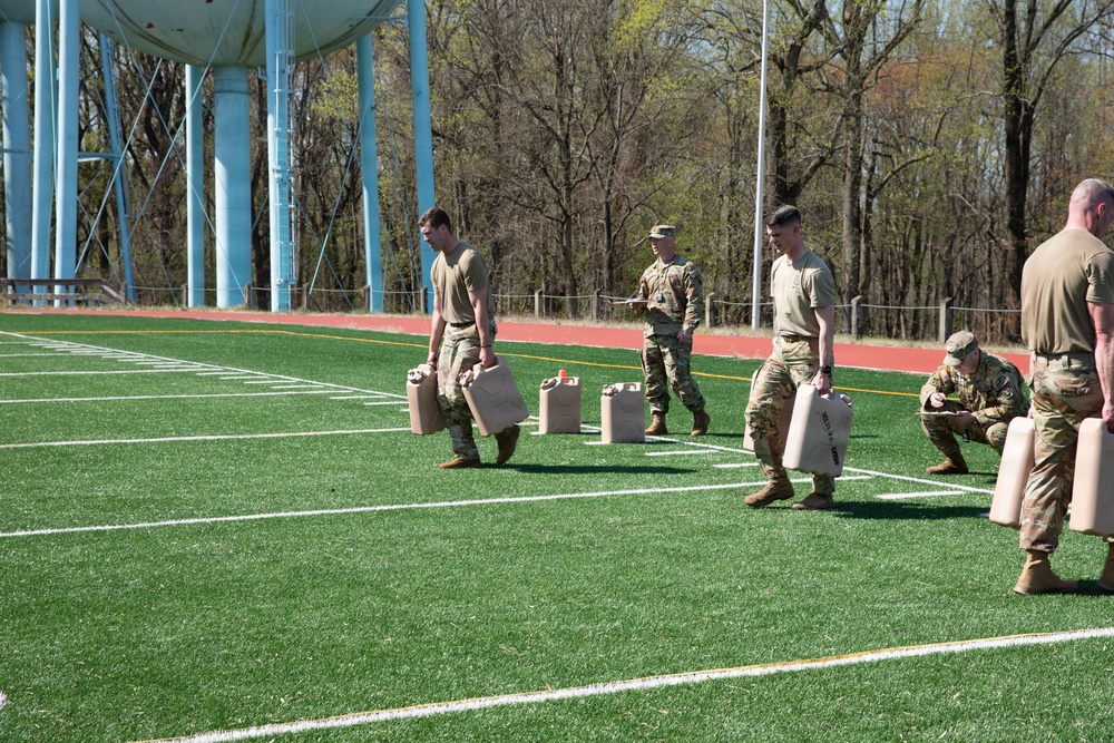 Soldiers Carry Water Jugs