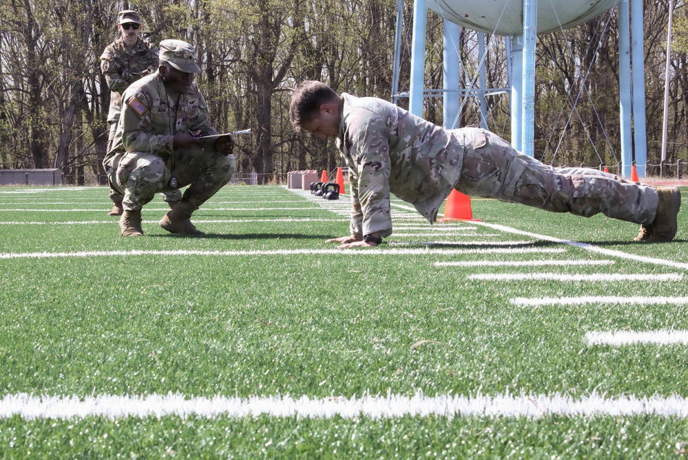 Soldier performs hand release push-up