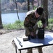 Soldier performs a radio check