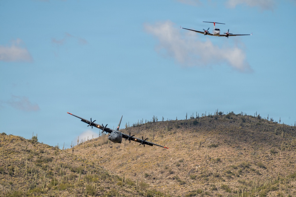 C-130 Follows Lead Plane during MAFFS Training
