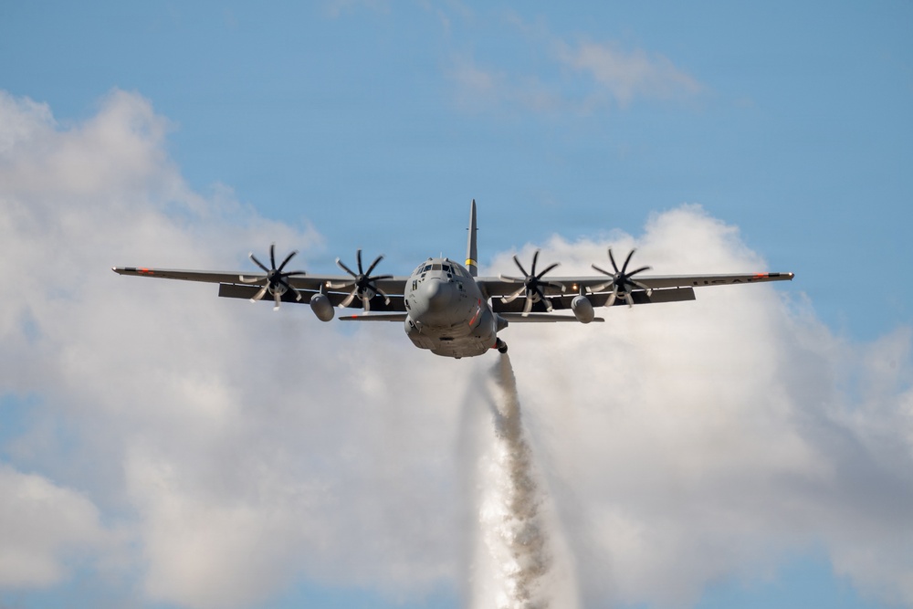 C-130 Sprays Water Over Arizona Wilderness