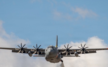 C-130 Sprays Water Over Arizona Wilderness