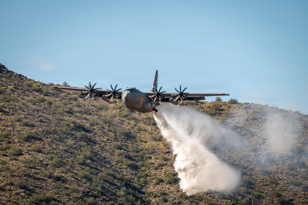 C-130 Flies Through MAFFS Drop Zone