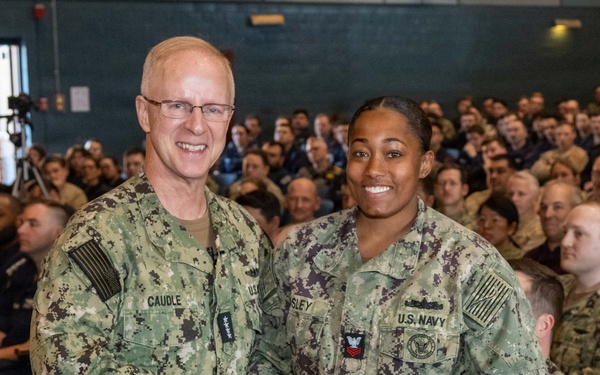 CNO and MCPON hold all-hands call on Naval Submarine Base New London