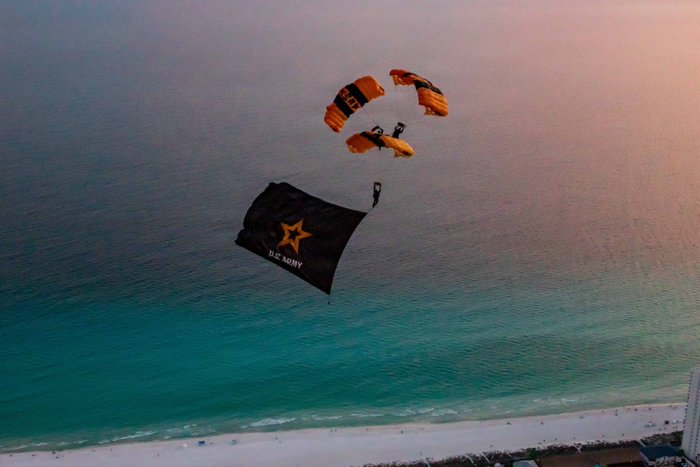 The U.S. Army Parachute Team jumps for Gulf Coast Salute Airshow