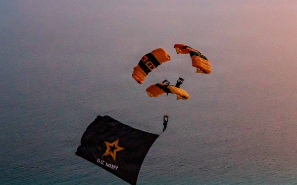 The U.S. Army Parachute Team jumps for Gulf Coast Salute Airshow