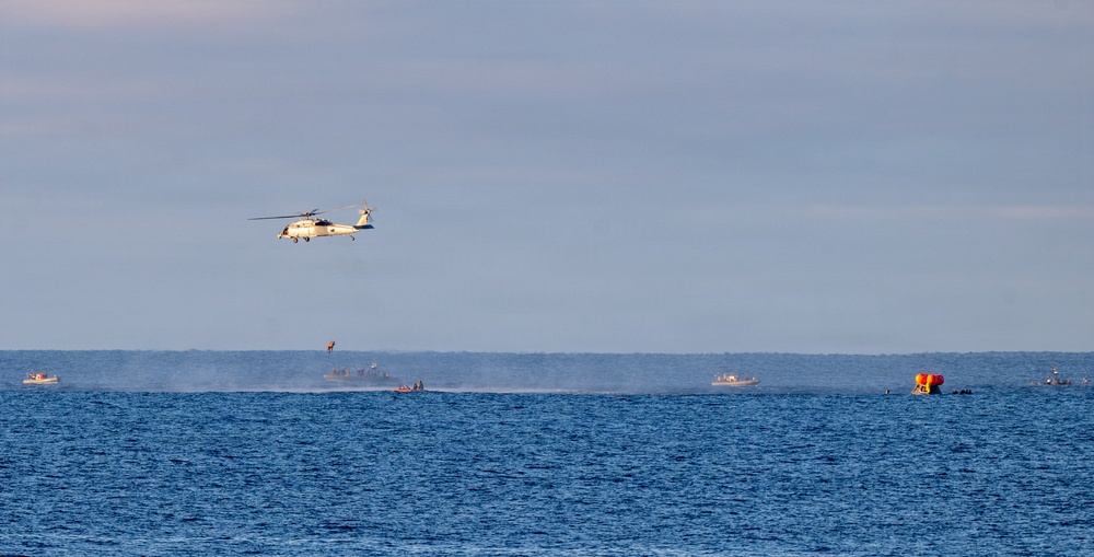 USS John P. Murtha Sailors, EODGRU 1 Divers recover Artemis II Astronauts