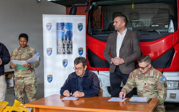 Kosovo Force (KFOR) supports Zubin Potok Fire Brigade with equipment donation