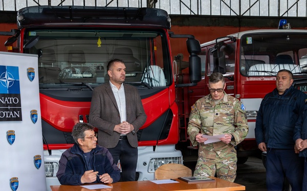Kosovo Force (KFOR) supports Zubin Potok Fire Brigade with equipment donation