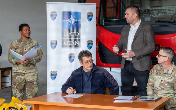 Kosovo Force (KFOR) supports Zubin Potok Fire Brigade with equipment donation