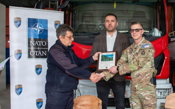 Kosovo Force (KFOR) supports Zubin Potok Fire Brigade with equipment donation