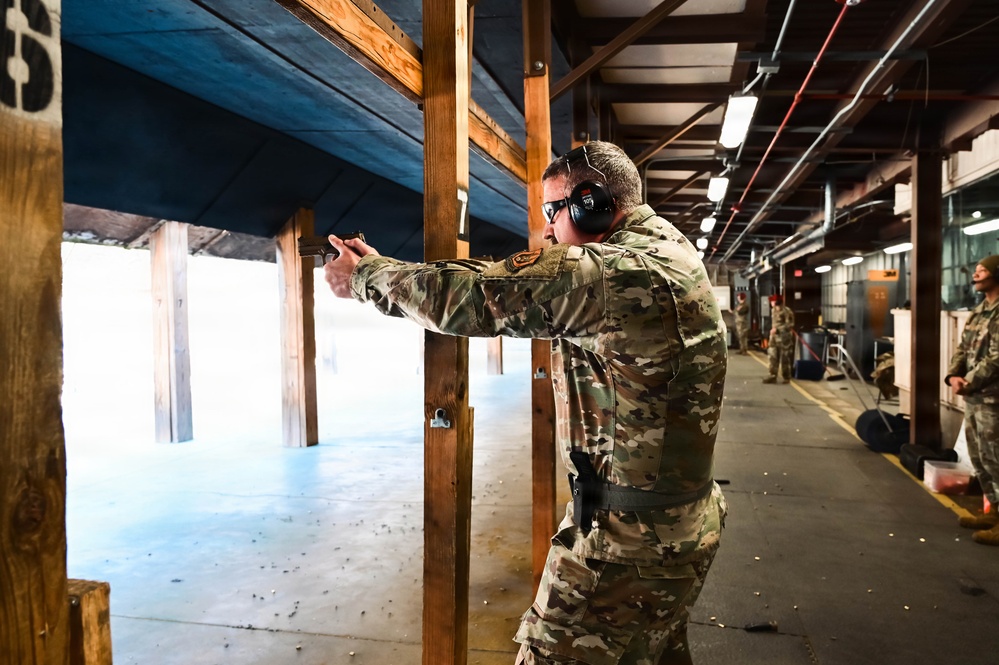 513th Air Control Group Airmen train with the M18 pistol