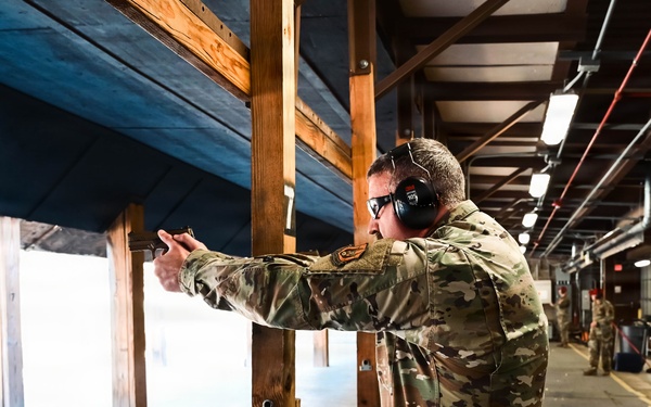 513th Air Control Group Airmen train with the M18 pistol