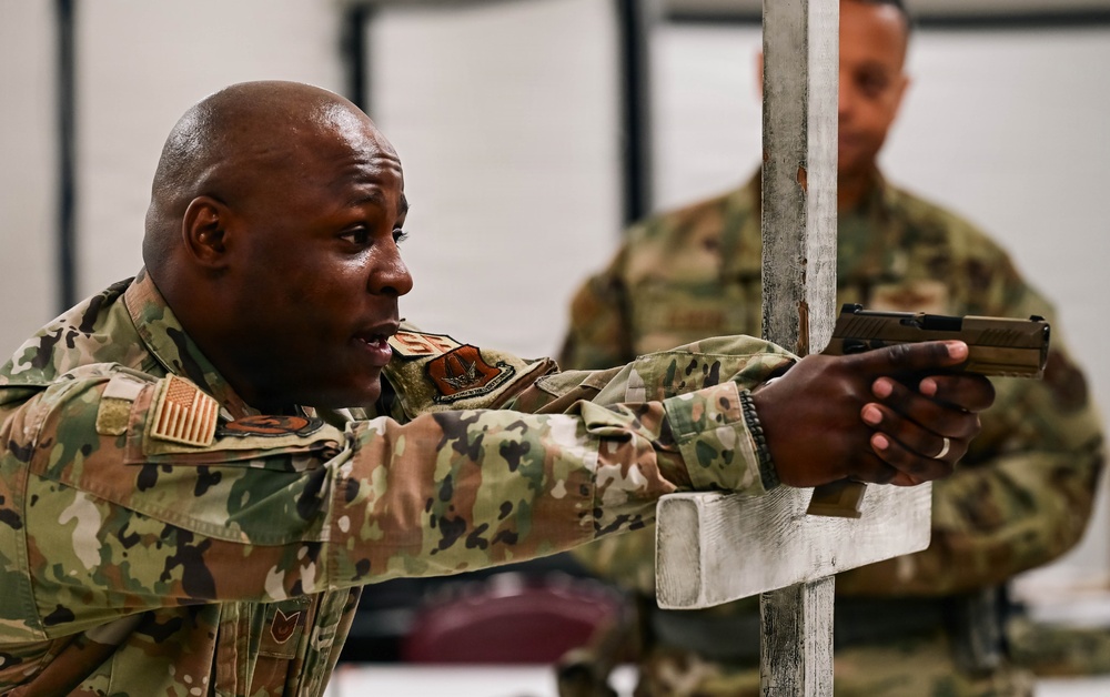513th Air Control Group Airmen train with the M18 pistol
