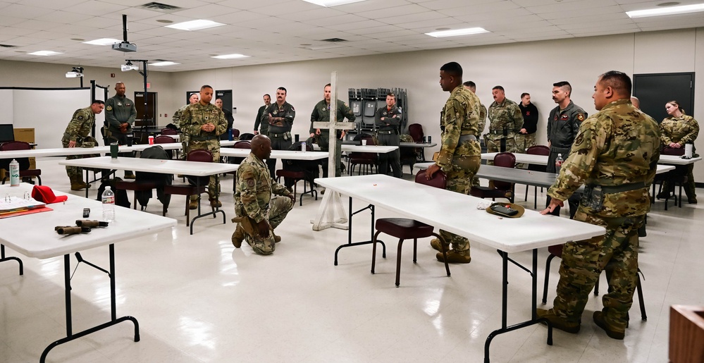 513th Air Control Group Airmen train with the M18 pistol