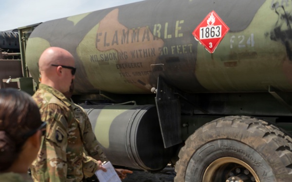 101st Division Sustainment Brigade Soldiers conduct FARP inspection during JRTC rotation