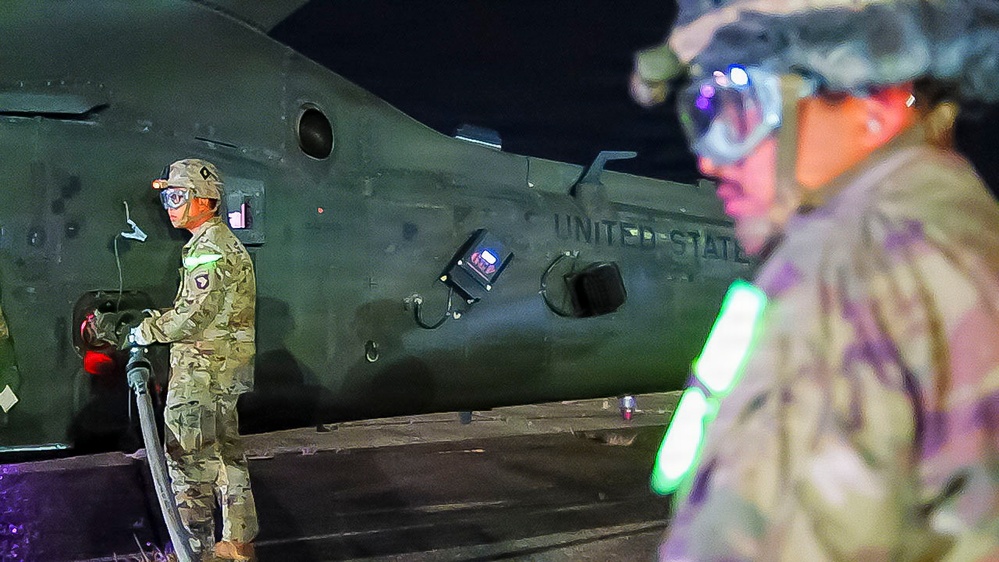 626th Light Support Battalion conducts nighttime FARP operations during JFE at JRTC