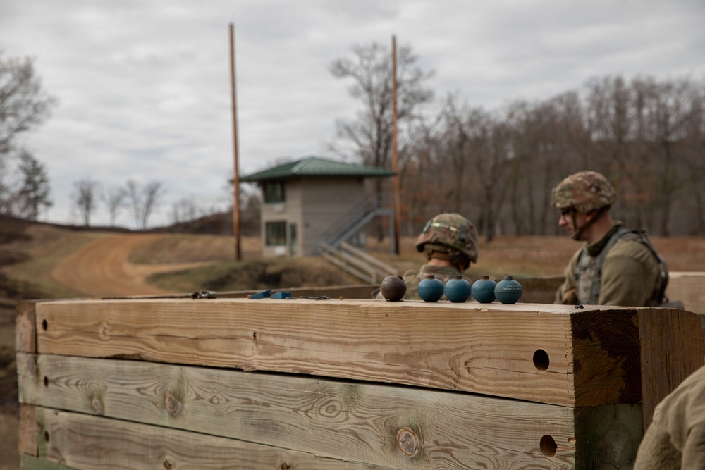 Wisconsin National Guard engineers throw live grenades