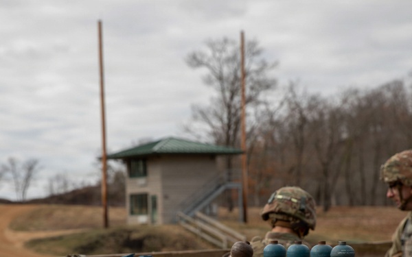 Wisconsin National Guard engineers throw live grenades