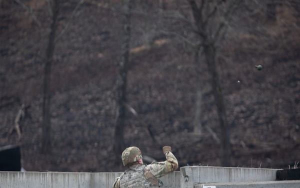 Wisconsin National Guard engineers throw live grenades