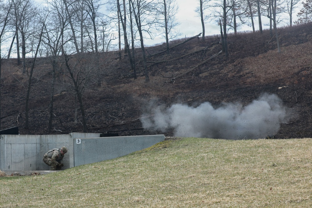 Wisconsin National Guard engineers throw live grenades