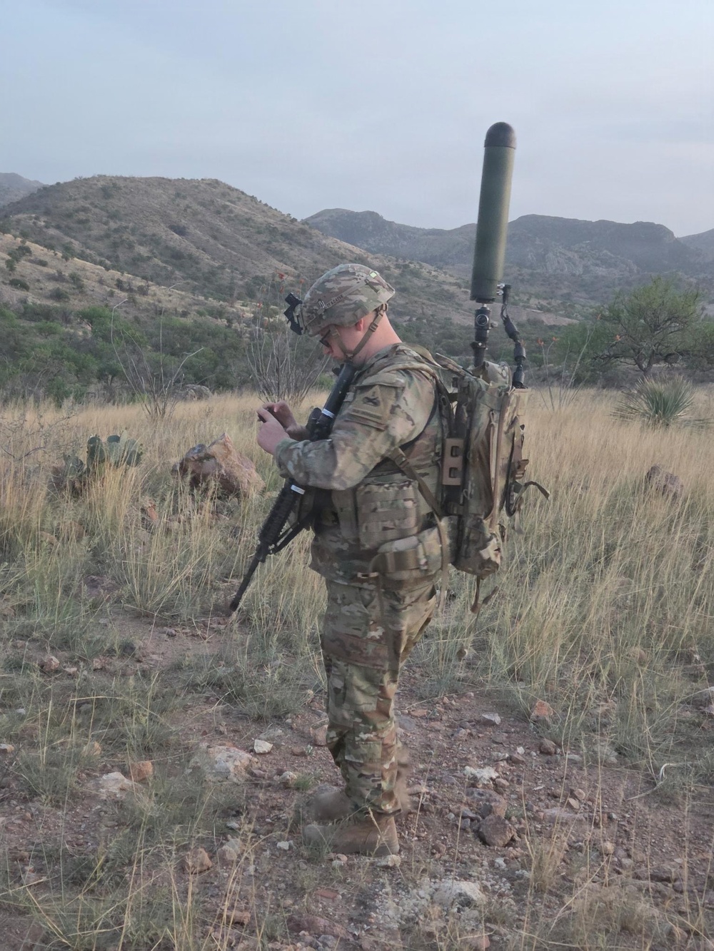 JTF-SB Service Members Utilize the Terrestrial Layered System Manpack on the Southern Border