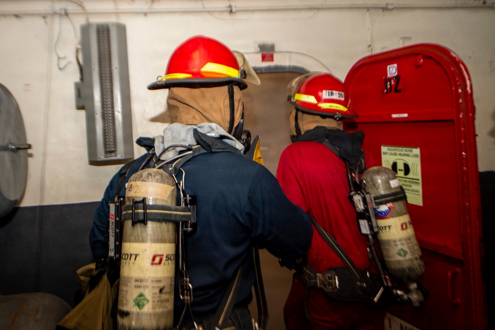 Nimitz Conducts Damage Control Drill