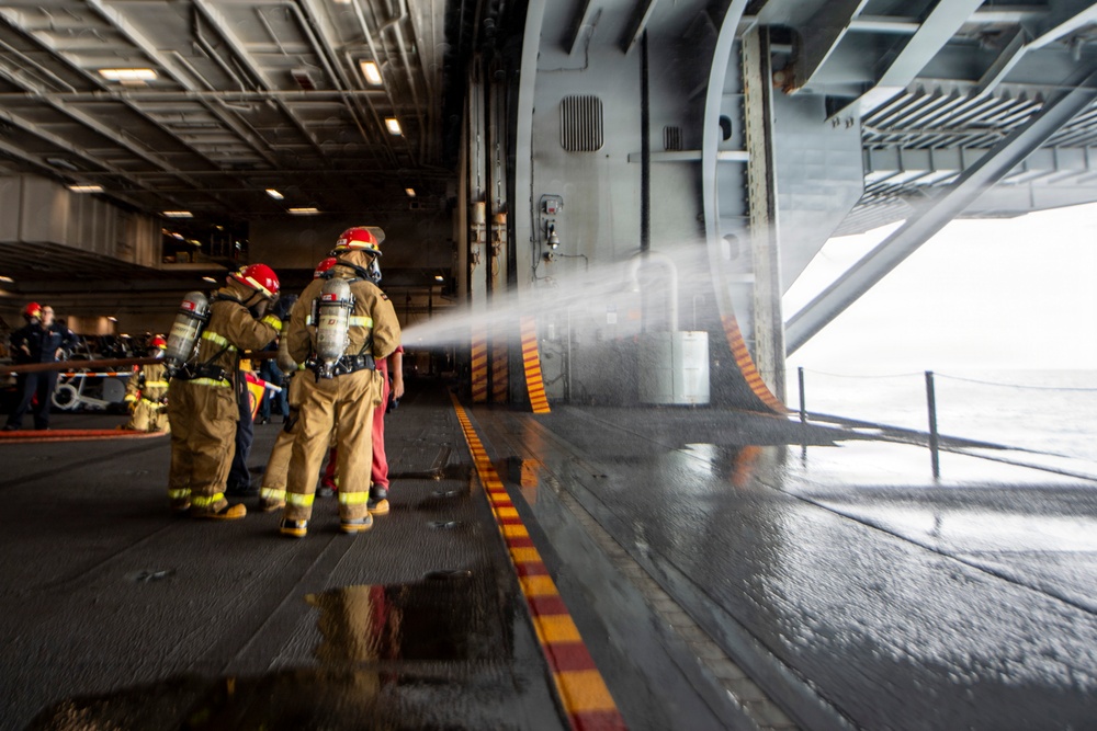 Nimitz Conducts Damage Control Drill