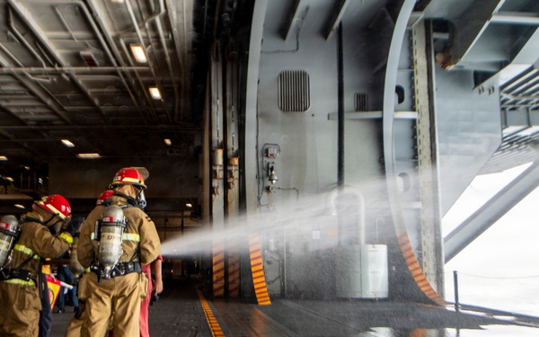 Nimitz Conducts Damage Control Drill