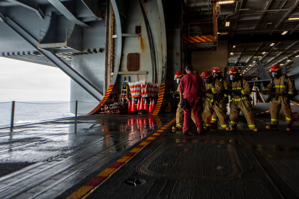 Nimitz Conducts Damage Control Drill