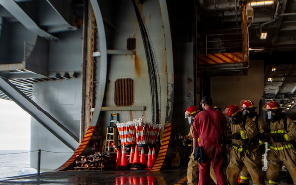 Nimitz Conducts Damage Control Drill