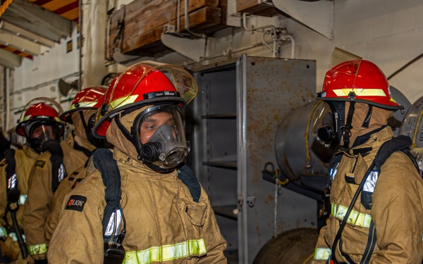 Nimitz Conducts Damage Control Drill