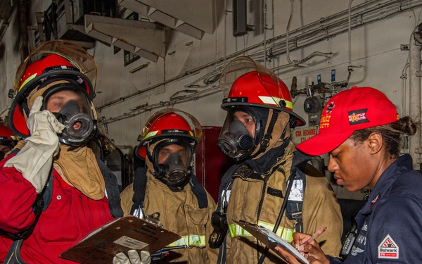 Nimitz Conducts Damage Control Drill